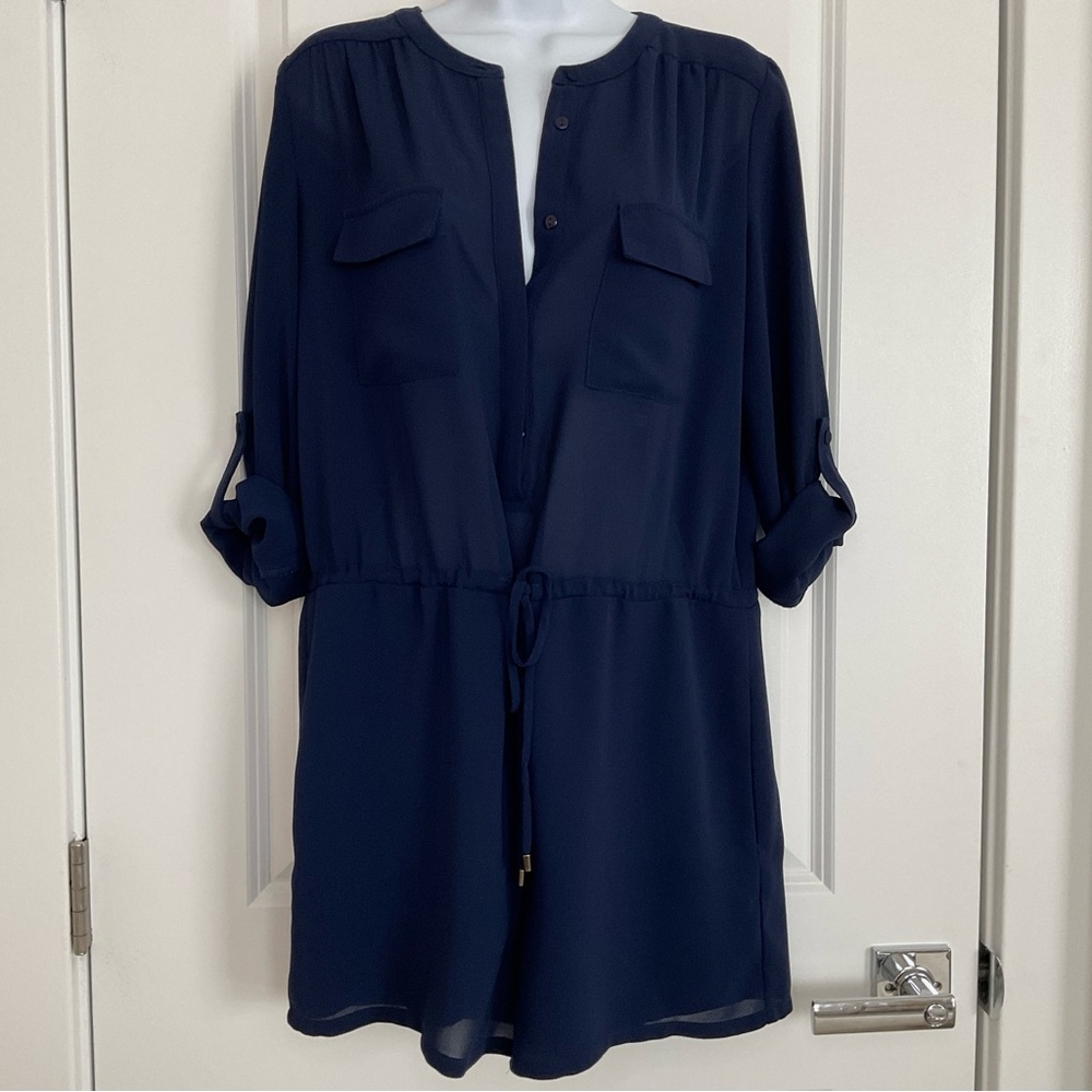Adelyn Rae Navy Romper (S)